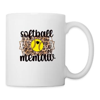 Memaw Grandma By Softball Player Softball Memaw - Mug - white - Right