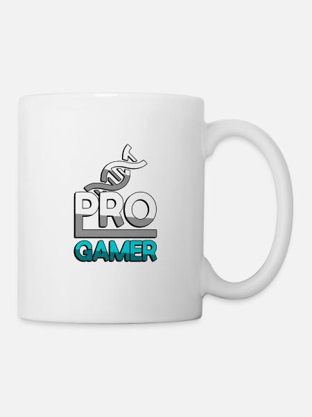 PRO GAMER (Türkis) + DNA - Gaming - Tasse - Weiß