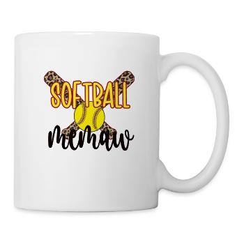 Memaw Grandma Of a Softball Player Softball Memaw - Mug - white - Right