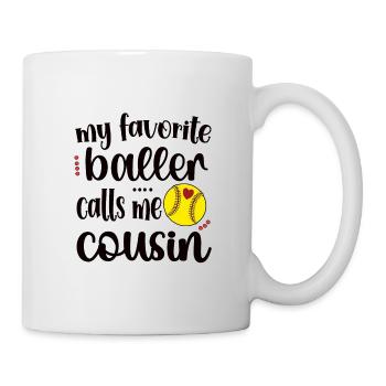 Proud softball cousin softball player cousin - Mug - white - Right