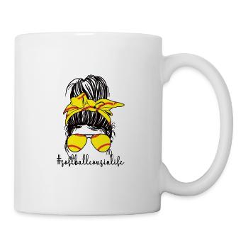 Proud softball cousin softball player cousin - Mug - white - Right
