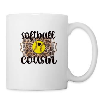 Softball cousin Proud softball player cousin - Mug - white - Right