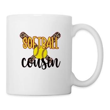 Softball cousin Proud softball player cousin - Mug - white - Right