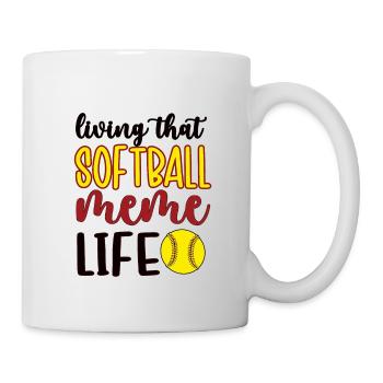 Fier Meme Grandma From Softball Player Softball Meme - Mug blanc - blanc - Droite