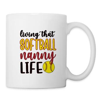 Nanny Grandma By Softball Player Softball Nanny - Mug - white - Right
