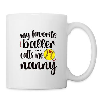 Nounou Mamie De Joueur De Softball Nounou De Softball - Mug blanc - blanc - Droite