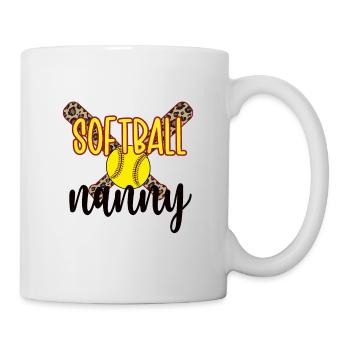 Nanny Grandma Of A Softball Player Softball Nanny - Mug - white - Right