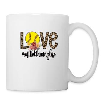 Nanny Grandma Of A Softball Player Softball Nanny - Mug - white - Right