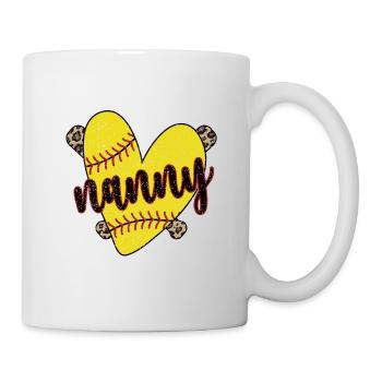 Nanny Grandma Of A Softball Player Softball Nanny - Mug - white - Right