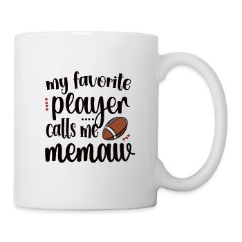 Memaw Grandma By Football Player Football Memaw - Mug - white - Right