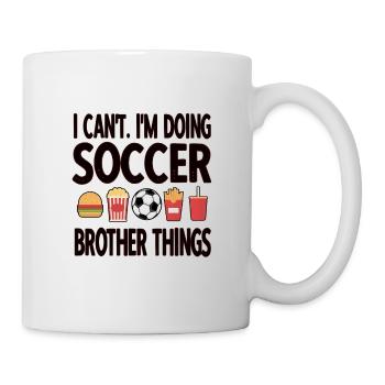 Proud football brother of a football player - Mug - white - Right