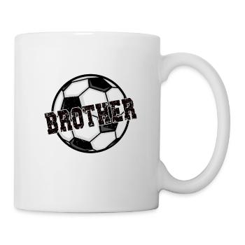 Proud football brother of a football player - Mug - white - Right