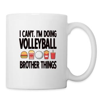 Proud volleyball brother of a volleyball player - Mug - white - Right