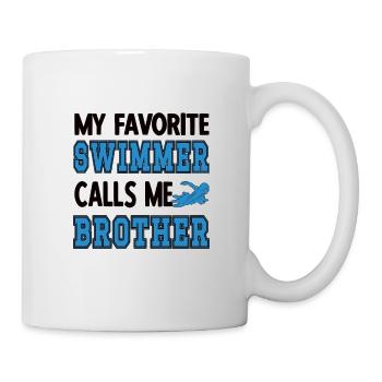 Proud Swimming Brother Brother Of a Swimmer - Mug - white - Right