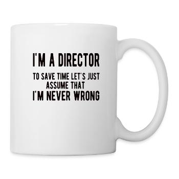 Stolzer Direktor Wertschätzung Direktor Geschenk - Tasse - Weiß - Rechts