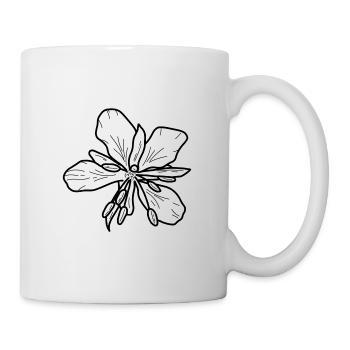 Weidenrose minimalistisch - Tasse - Weiß - Rechts