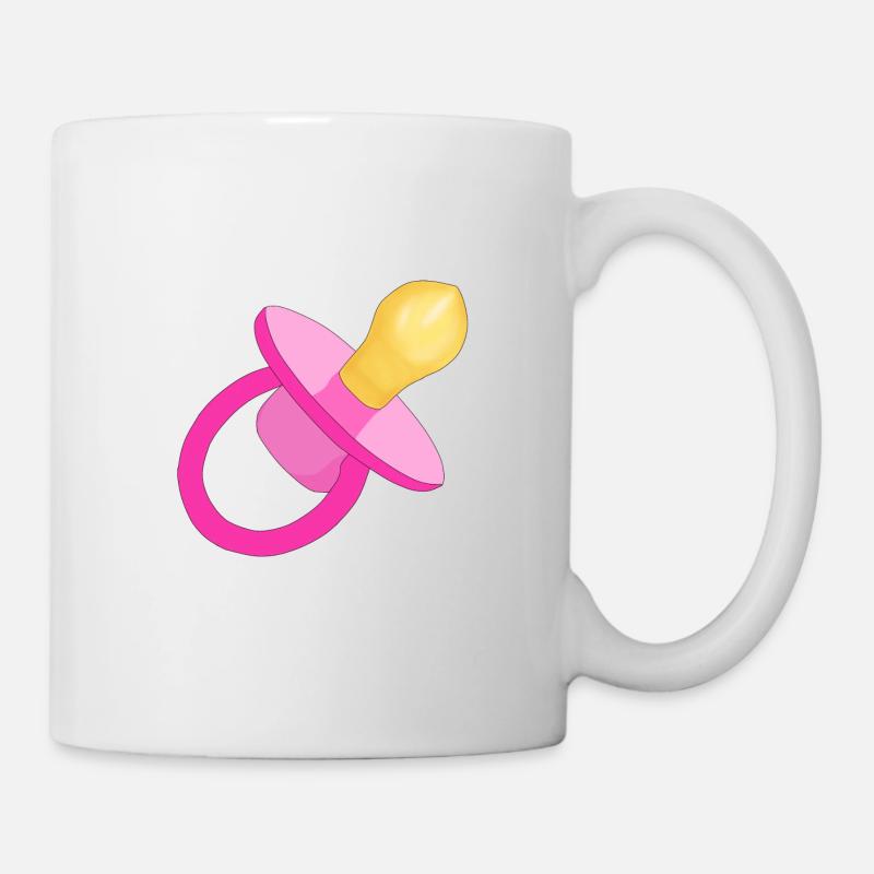 Rosa Schnuller - Baby Schnuller - Schnuller - Tasse - Weiß