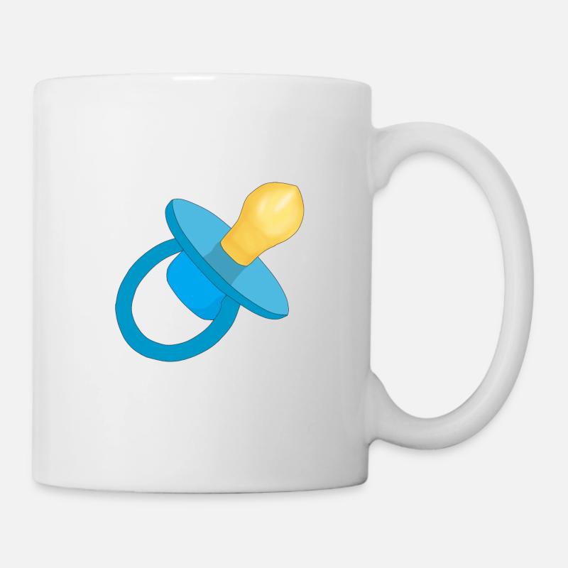 Blauer Schnuller - Baby-Schnuller - Schnuller - Tasse - Weiß