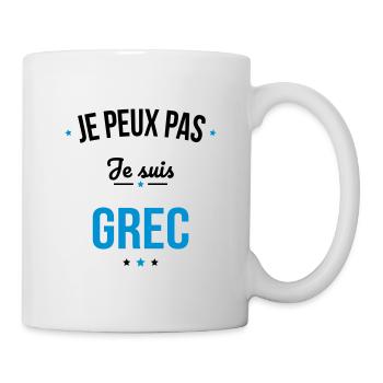 Je peux pas je suis Grec - Mug blanc - blanc - Droite