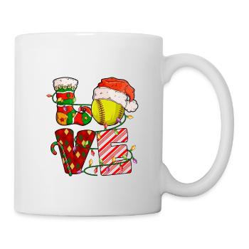 Softball Christmas Softball Player Xmas Party Gift - Tasse - Weiß - Rechts