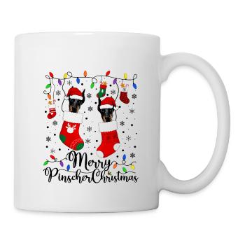 Miniature Pinscher Christmas Min Pin Xmas Gifts - Tasse - Weiß - Rechts