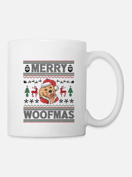 Golden Retriever Ugly Christmas Golden Dog Xmas - Tasse - Weiß