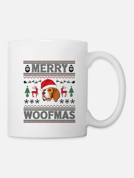 Beagle Ugly Noël Beagle Dog Fête de Noël - Mug blanc - blanc