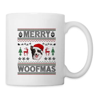 Border Collie Weihnacht Goldener Hunde Geschenk - Tasse - Weiß - Rechts