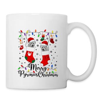 Great Pyrenees Weihnacht Goldener Hunde Geschenk - Tasse - Weiß - Rechts
