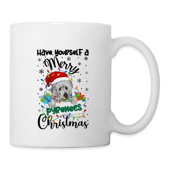 Great Pyrenees Weihnacht Goldener Hunde Geschenk - Tasse - Weiß - Rechts