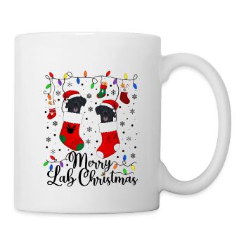Cadeau de chien d’or de Noël Labrador - Mug blanc - blanc - Droite
