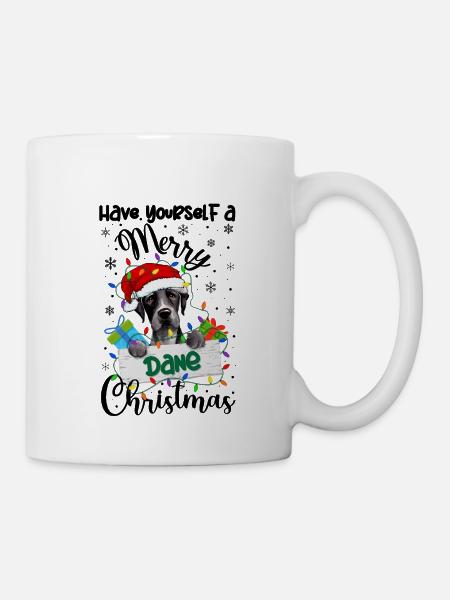 Great Dane Christmas Golden Dog Gift - Mug - white