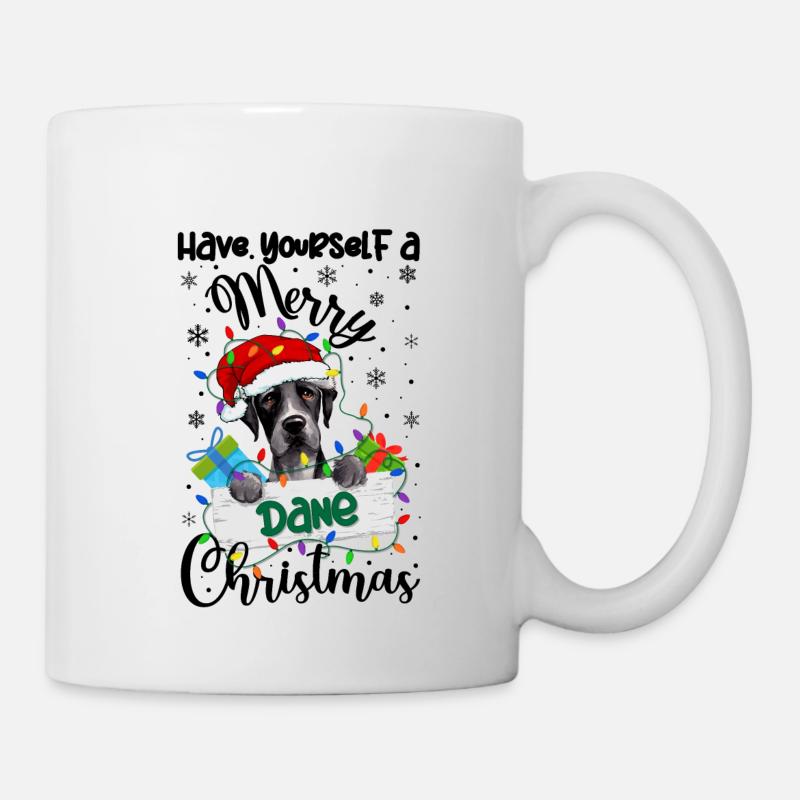 Great Dane Christmas Golden Dog Gift - Mug - white