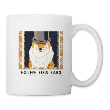 Polarfuchs mit Bowler vintage Design - Tasse - Weiß - Rechts