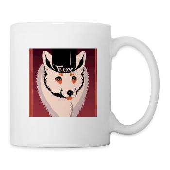 Arctic fox with bowler - Mug - white - Right