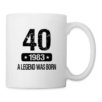 40th Birthday 1983 A LEGEND WAS BORN - Tasse - Weiß - Rechts