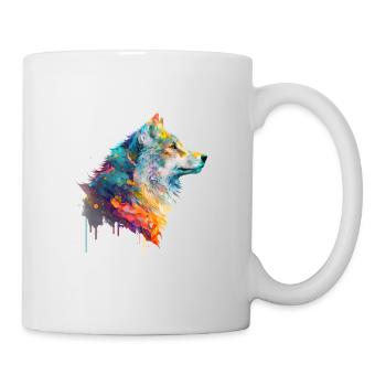 Aquarell Wolf - Tasse - Weiß - Rechts
