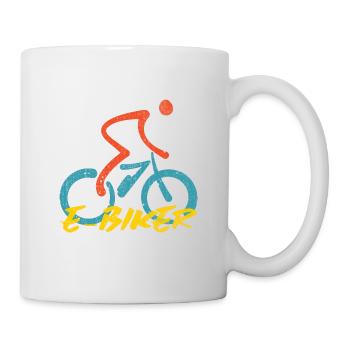 E-biker charging instead of calves - climate protection, green electricity - Mug - white - Right