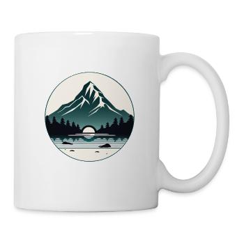 Gipfel - Minimalistisches Naturdesign - Tasse - Weiß - Rechts