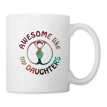 Génial comme le cercle de silhouette des femmes de mes filles - Mug blanc - blanc - Droite