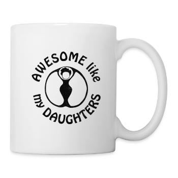 Génial comme le cercle de silhouette des femmes de mes filles - Mug blanc - blanc - Droite