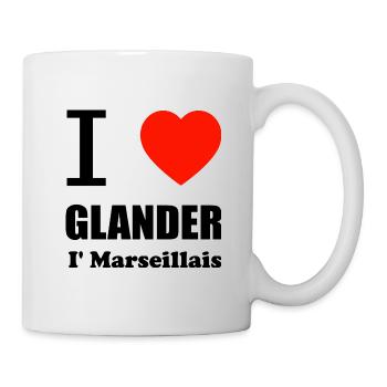 I love glander i'm Marseillais - Mug blanc - blanc - Droite