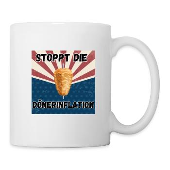 Döner Inflation Kebab Fast Food Meme lecker Essen - Tasse - Weiß - Rechts
