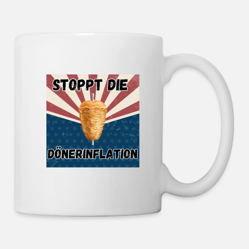 Döner Inflation Kebab Fast Food Meme lecker Essen - Tasse - Weiß