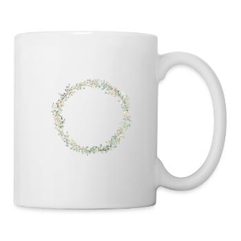Kranz Elegant Eukalyptus personalisierbar - Tasse - Weiß - Rechts