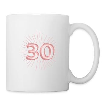 Number 30, rose gold print, customizable - Mug - white - Right