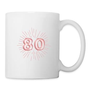 Numéro 80, or rose, personnalisable - Mug blanc - blanc - Droite