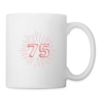 Number 75, rose gold, customizable - Mug - white - Right
