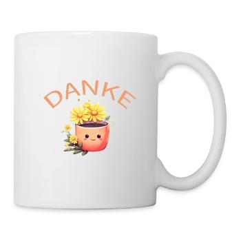Danke! Blumenpott Kawai personalisierbar - Tasse - Weiß - Rechts