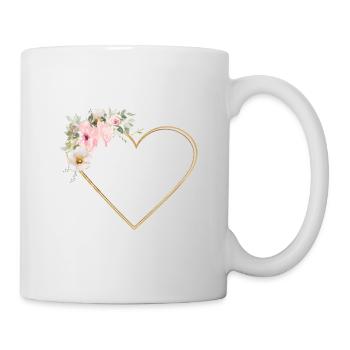 Customizable heart flowers, colorful - Mug - white - Right
